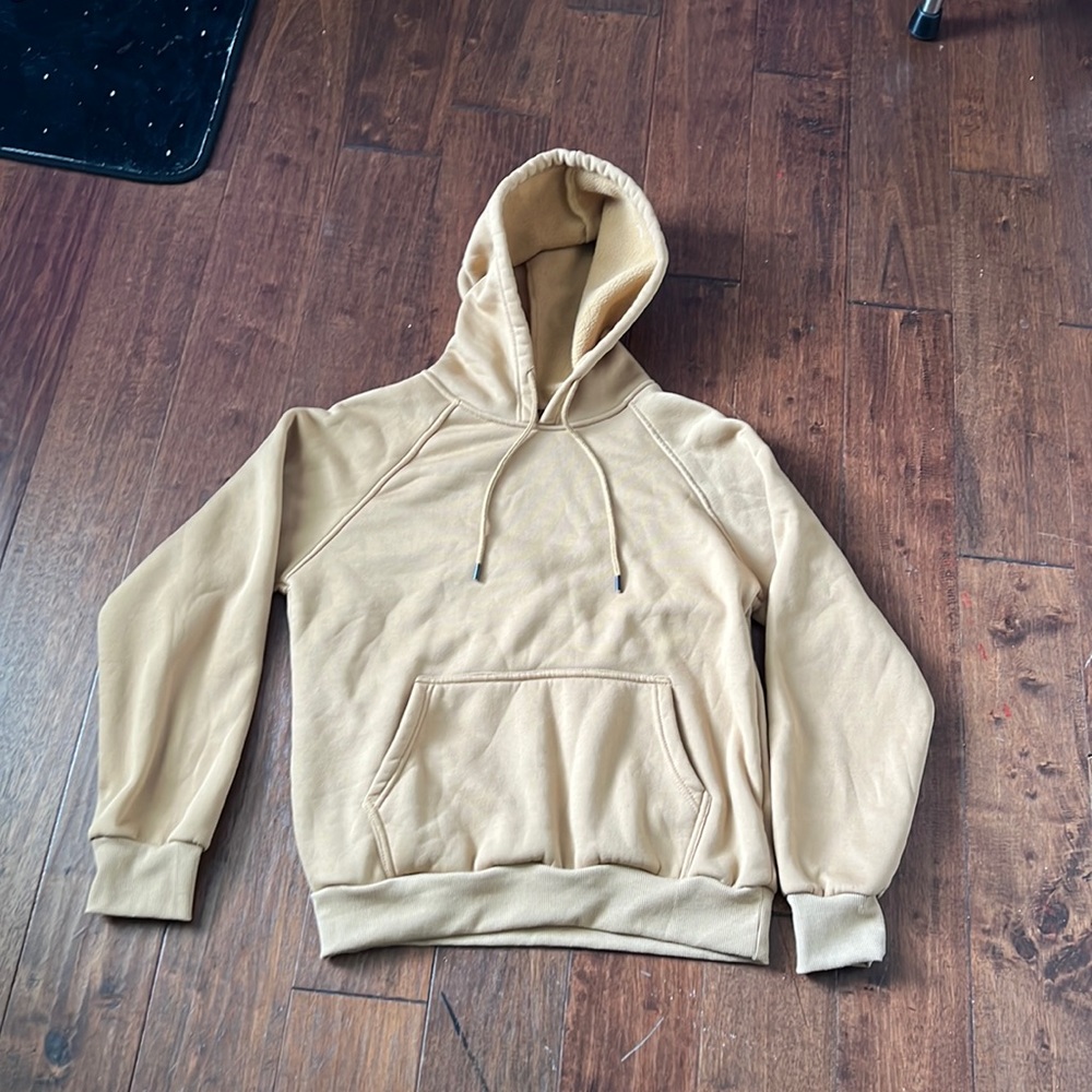 Brown hoodie, fuzzy on the inside